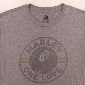 Bob Marley Band Short Sleeve Graphic Pullover T Shirt Mens Size Large L Gray